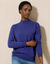 Pull col montant, laine d'agneau (bleu dur)