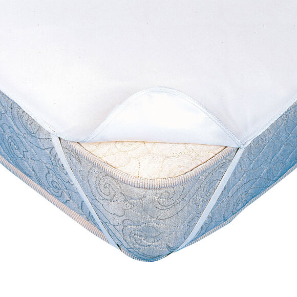 Protège matelas molleton imperméable PVC forme plateau (blanc)