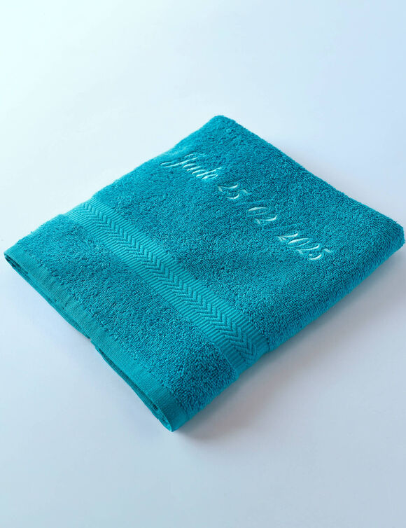 Collection serviettes de bain personnalisables confort moelleux (turquoise)