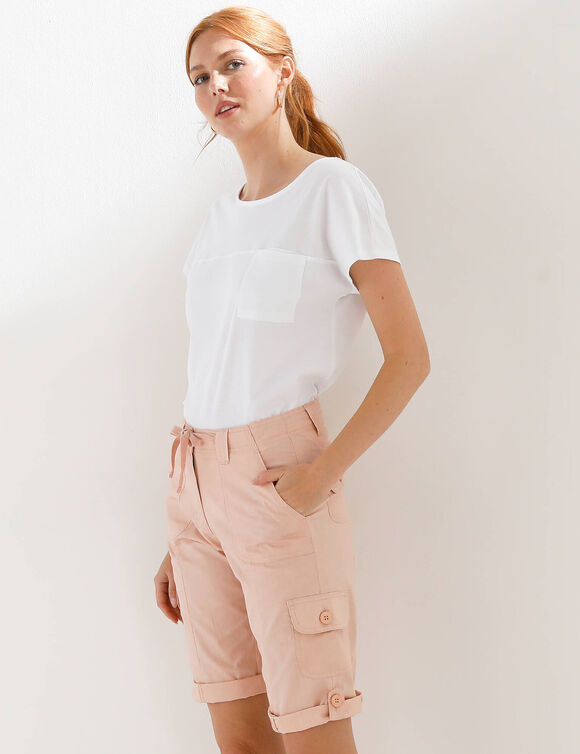 Bermuda battle, retroussable (beige ros&eacute;)