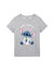 Haut de pyjama femme coton manches courtes imprimé placé Stitch "Take time to relax"" (gris chiné)