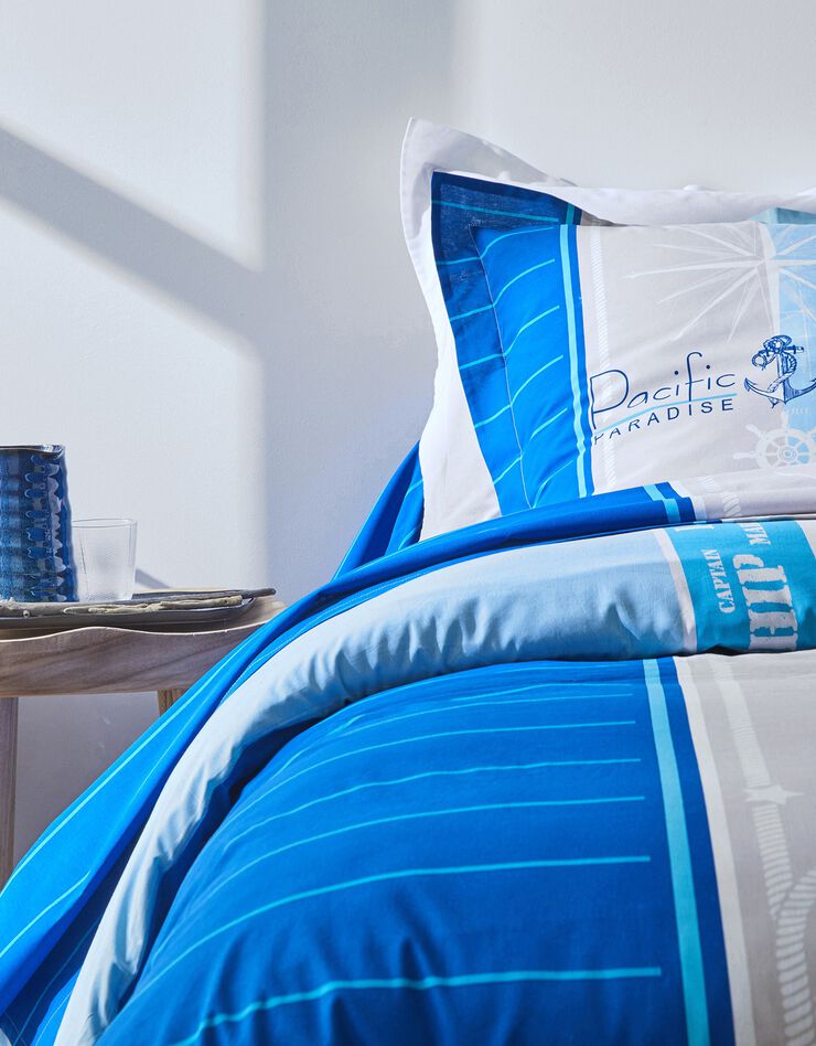 Bedlinnen Pacific - katoen (blauw)