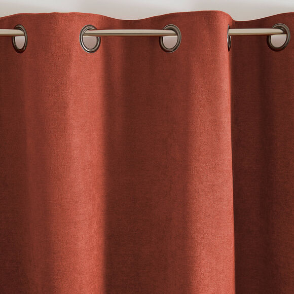 Rideau occultant et isolant finition oeillets (terracotta)