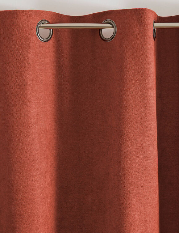 Rideau occultant et isolant finition oeillets (terracotta)