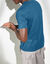 T-shirt met Tunesische hals (blauw)