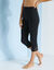 3/4 macramé legging, elastische tailleband (zwart)