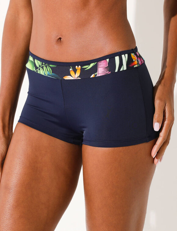 Boxer de bain imprim&eacute; Banna (marine / multicolore)