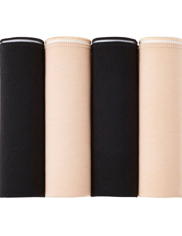 String coton invisible  &ndash; Lot de 4 (peau / noir)