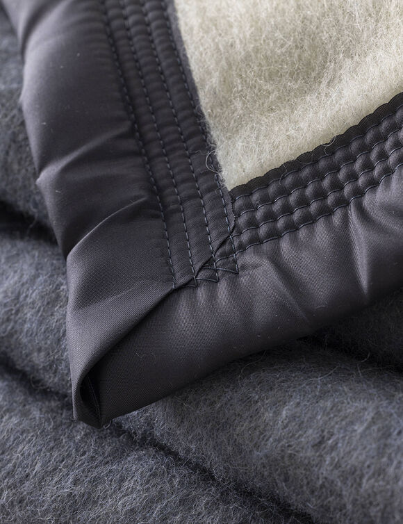 Couverture bicolore pure laine 800 g/m² (gris foncé)
