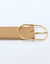 Ceinture boucle coloris dor&eacute;, cro&ucirc;te de cuir (sable)