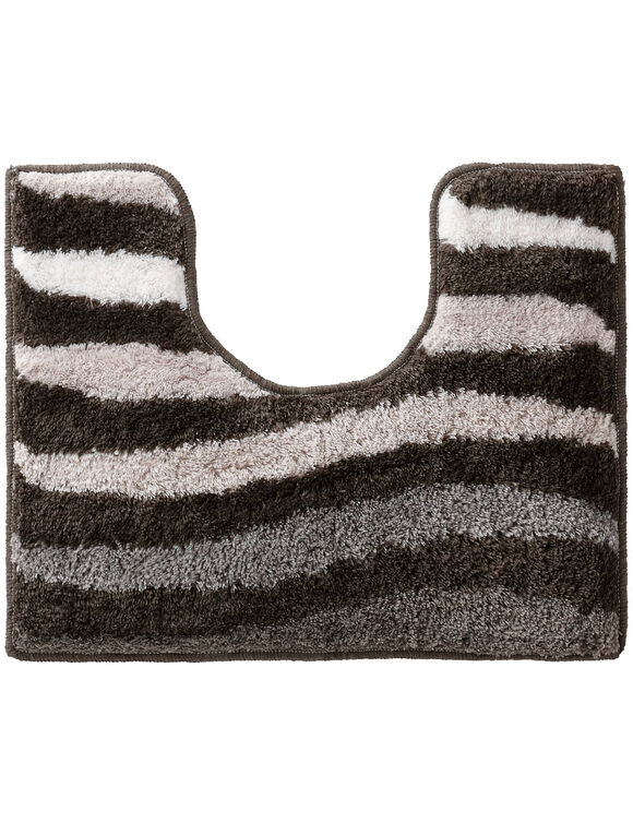 Tapis de bain zèbre très moelleux (gris)