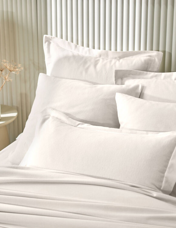 Linge de lit uni flanelle (ivoire)