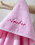 Badcape voor baby, personaliseerbaar (roze)