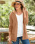 Gilet porter ouvert, maille toucher doux (noisette)