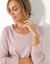 T-shirt col rond manches longues uni (rose parmé)