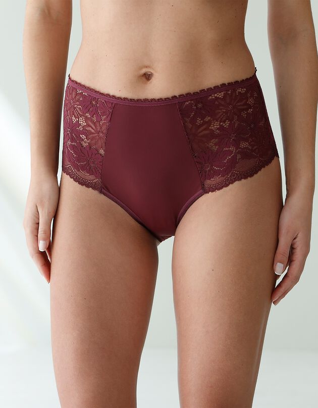 Maxislip in microvezel en stretchkant - set van 2 (aubergine)