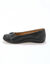 Ballerines &agrave; fleur appliqu&eacute;e largeur confort (noir)