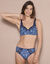 Geborduurde beha met bloemenprint Olbia - met beugels (blauw)