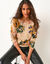 Pull imprimé fleurs (beige / bronze)