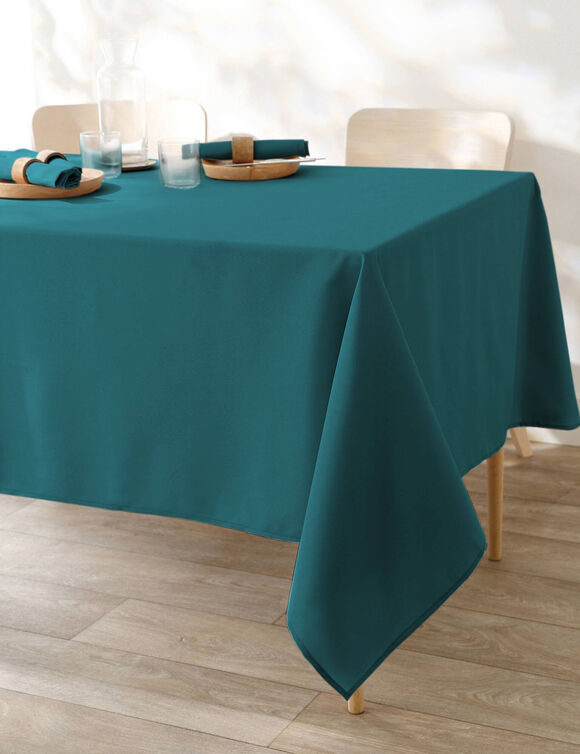 Effen tafellaken, makkelijk onderhoud (eendenblauw)