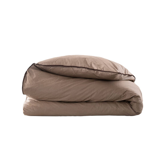 Edredon naturel duvet et plumettes (taupe)