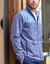 Sweat zipp&eacute; col montant maille doubl&eacute;e molleton (bleu chin&eacute;)