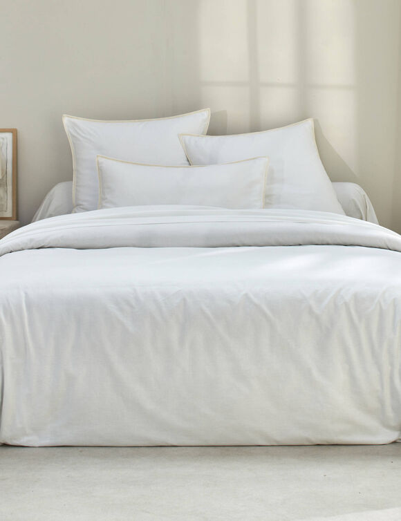Linge de lit uni coton lavé (écru)