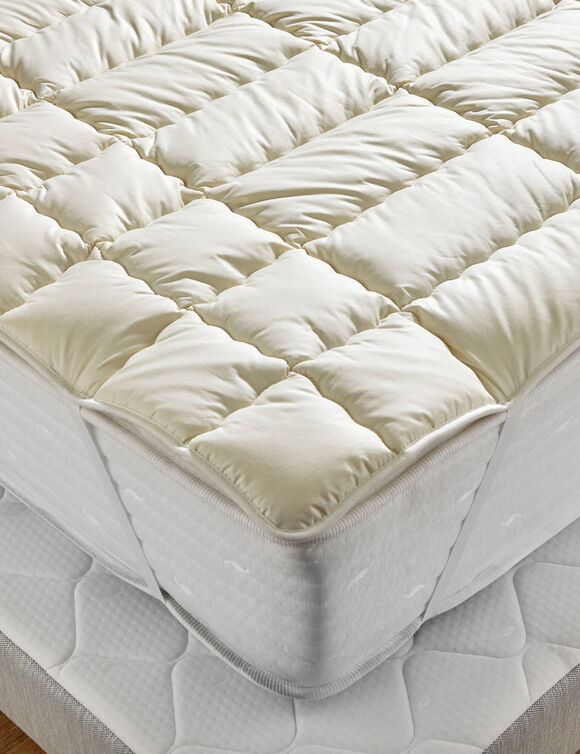 Topdekmatras in wol met Proneem® antihuisstofmijtbehandeling (gebroken wit)
