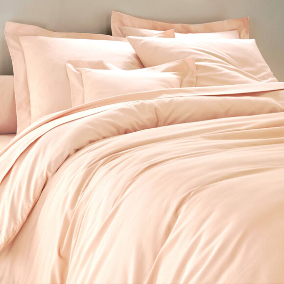 Linge de lit uni - coton 57 fils/cm&sup2; (rose poudr&eacute;)