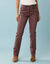 Rechte broek met uitsnijdingen, speciaal voor kleine maten (chocolade)