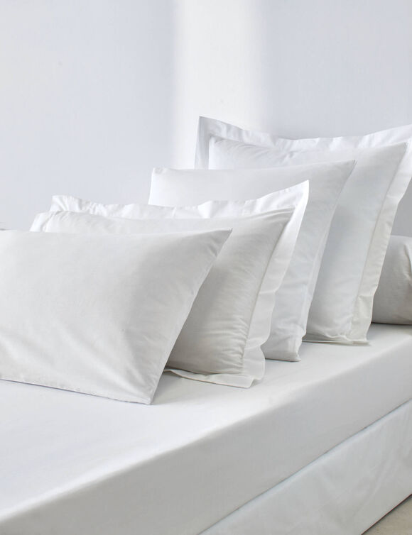 Linge de lit uni coton  (blanc)