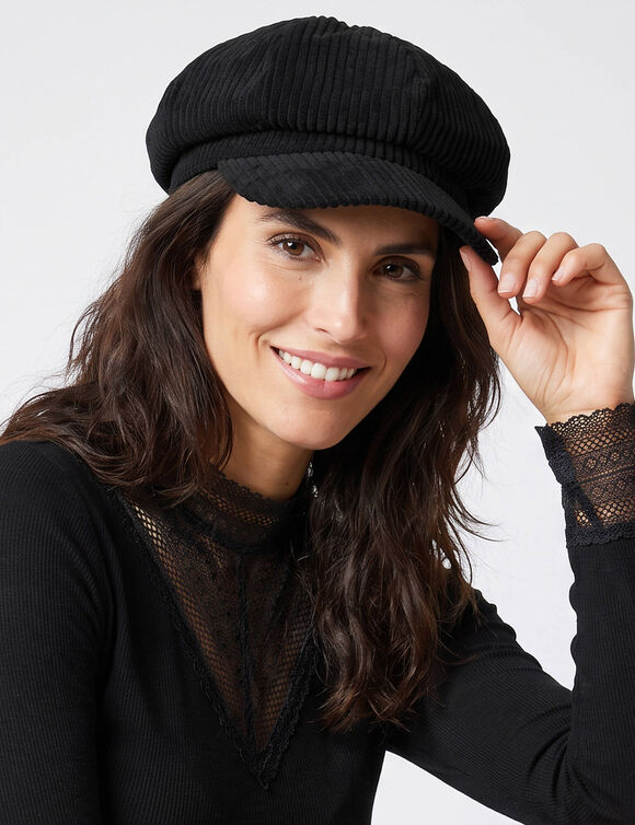 Casquette velours r&eacute;glable (noir)