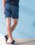 Short in licht denim met elastische taille (stone)