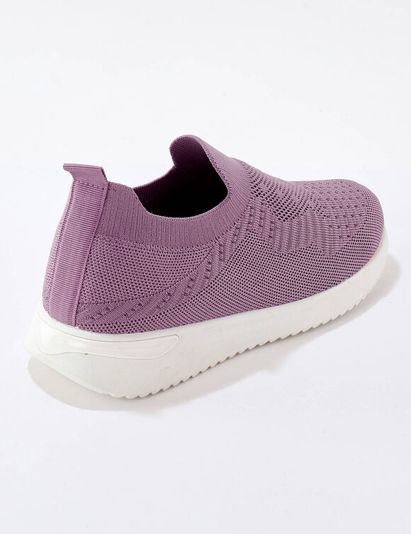 Baskets textile mesh légères, à enfiler (mauve grisé)