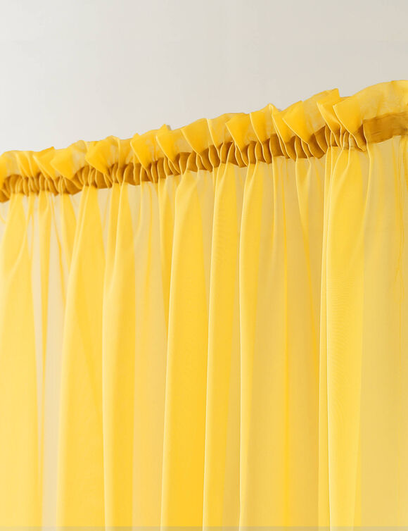 Panneau voile uni finition galon fronceur (jaune)