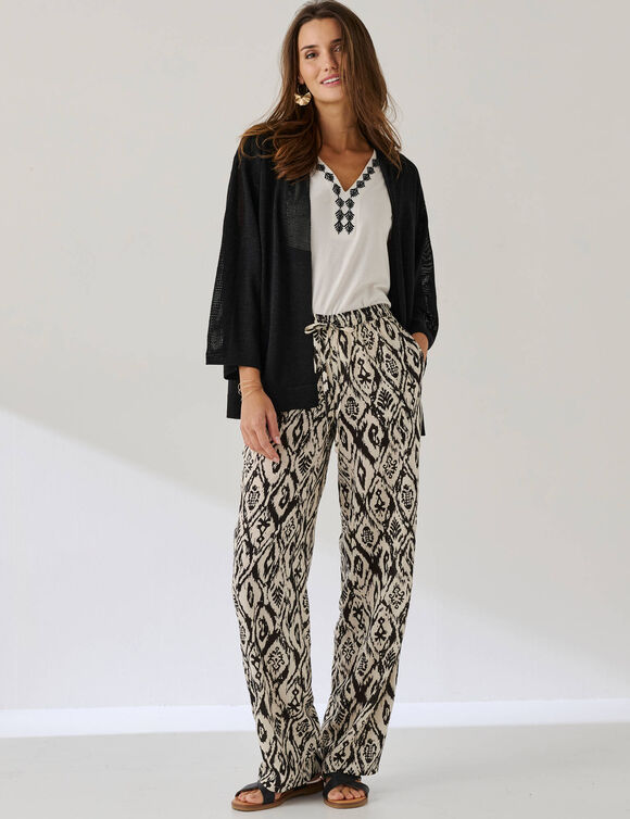 Gilet manches 3/4 maille brillante (noir)