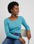 T-shirt uni manches longues en coton biologique(**) (c&eacute;ladon)