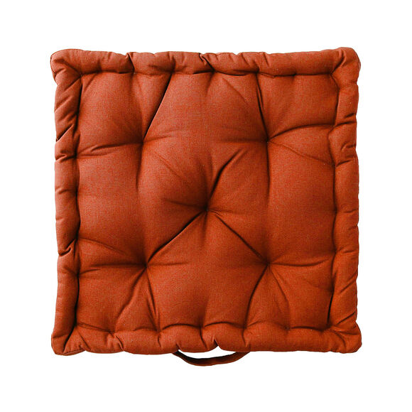 Coussin de sol uni coton (terracotta)