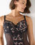 Body in tweekleurige kant en tule Arum Cabaret - met beugels (zwart)
