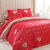 Linge de lit Anceny imprimé coeur - coton (rouge)