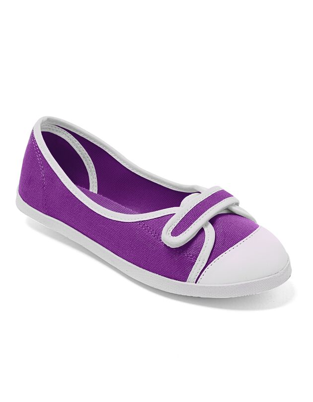 Ballerines toile (violet / blanc)
