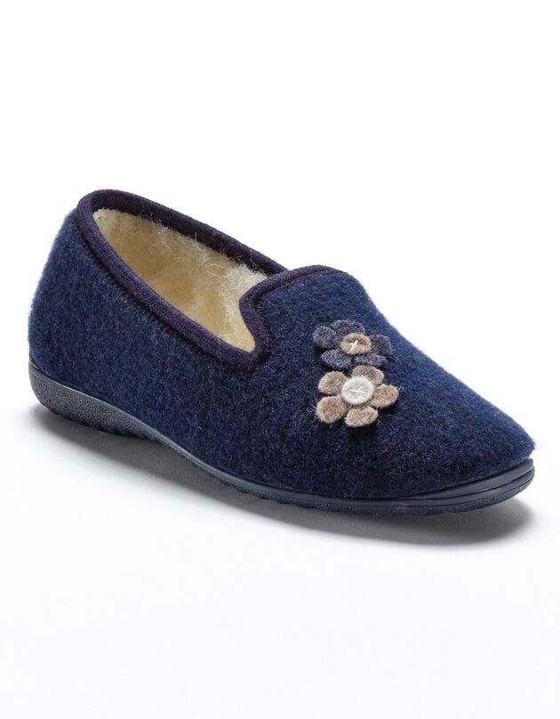 Pantoufles fleurs (marine)