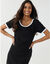 Robe longue bicolore, manches courtes (noir / blanc)