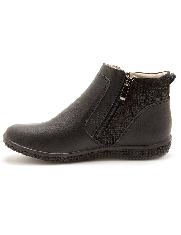 Boots met dubbele rits - verwijderbare comfortzool PÉDICONFORT (zwart)