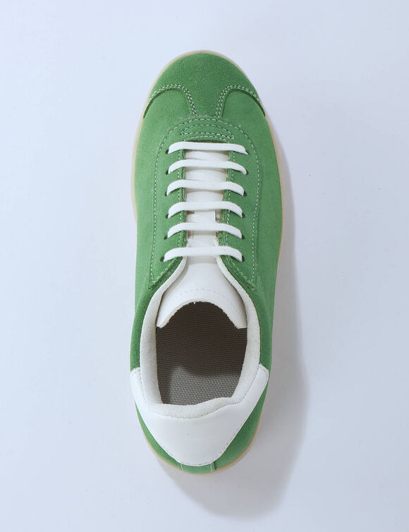 Baskets vintage croûte de cuir colorées (vert)