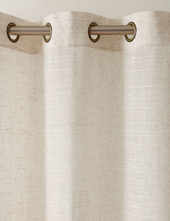 Panneau voilage tissage fantaisie - finition oeillets (ivoire)