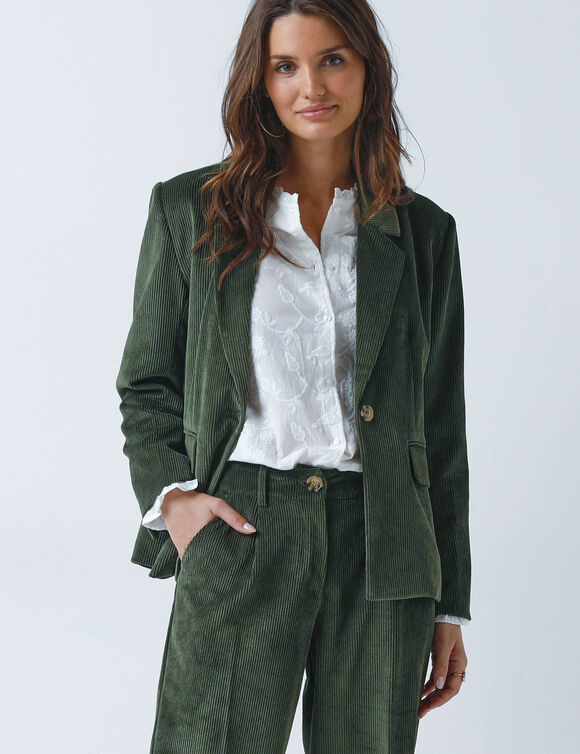 Veste blazer en velours (vert)