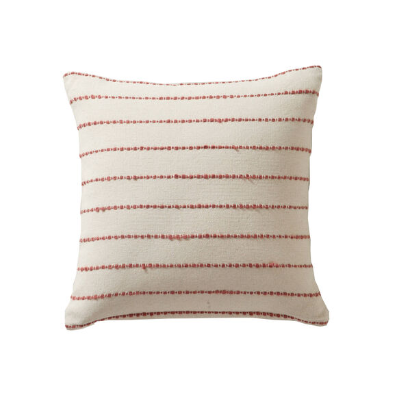 Kussen in artisanaal weefsel (naturel / terracotta)
