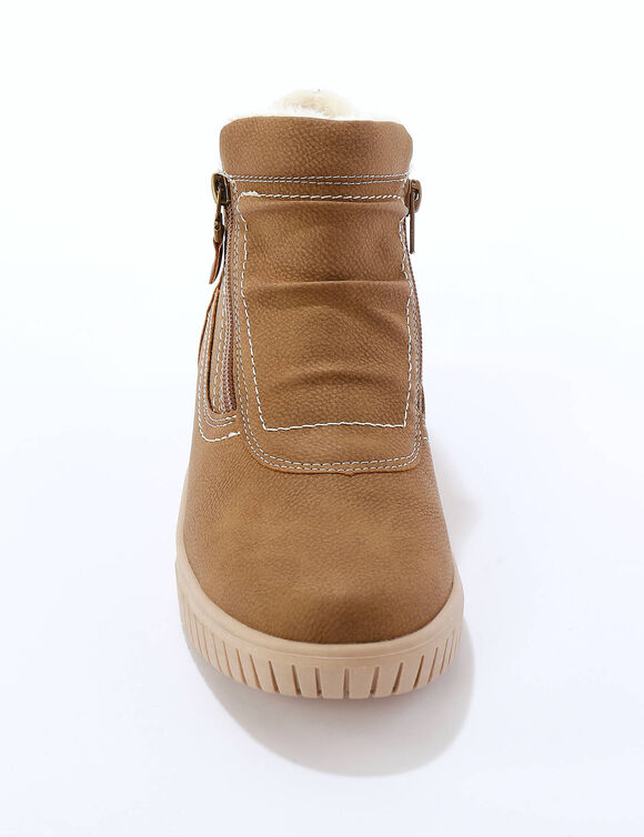 Baskets montantes avec col tricot. (taupe)