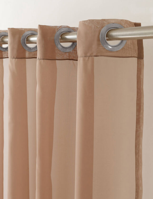 Panneau voile uni finition œillets (taupe)